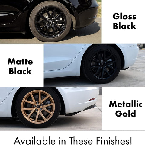 Tesla Model 3 (2020-2023) 18-Inch Hub Caps - Matte Black - (Set of