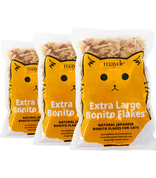 Mayde Bonito Flakes for Cats & Dogs, All-Natural High-Protein Treats, Extra Large 4oz Bag, 3-Pack