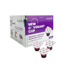 Mayde New Covenant Pre-filled Communion Cups and Wafer Set (100 Count), Prefilled Double Lid Communion Cups Containing Concordia Grape Juice & Wafer Set